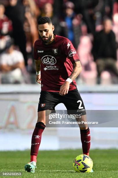 Dylan Bronn of Salernitana during the Serie A match between Salernitana and Torino FC at Stadio Arechi on January 08, 2023 in Salerno, Italy.