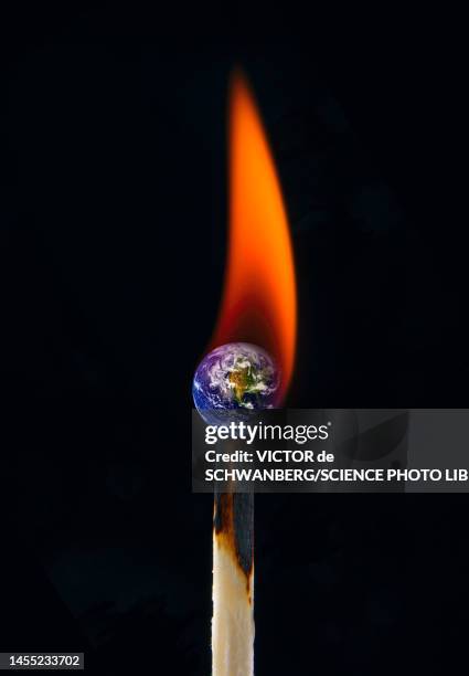 global warming, conceptual image - fire stock illustrations