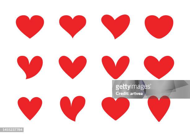 hearts shapes icons - heart stock illustrations