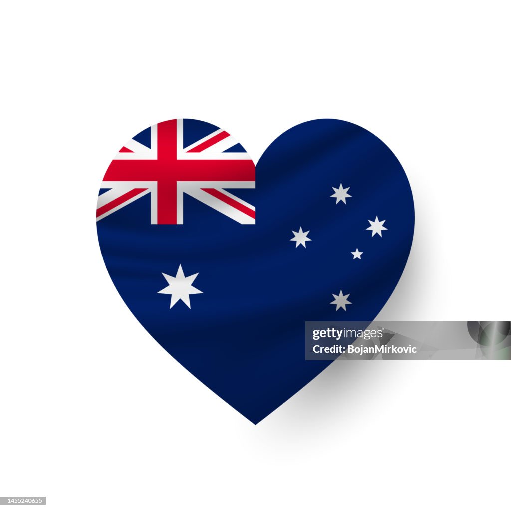 Australia heart flag. Vector