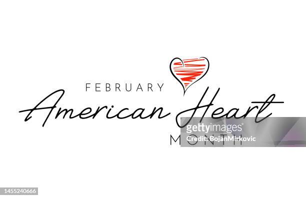 ilustraciones, imágenes clip art, dibujos animados e iconos de stock de letras del mes americano del corazón, febrero. vector - february