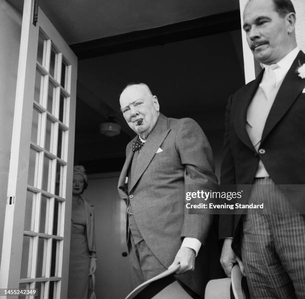 Former British Prime Minister Sir Winston Churchill on Derby Day at Epsom Downs racecourse in Surrey on June 1st, 1960.
