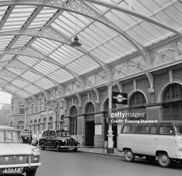 View of Marylebone Station and its exterior canopy at Melcombe Place in London on October 31st, 1961. (Photo by Evening Standard/Hulton Archive/Getty...
