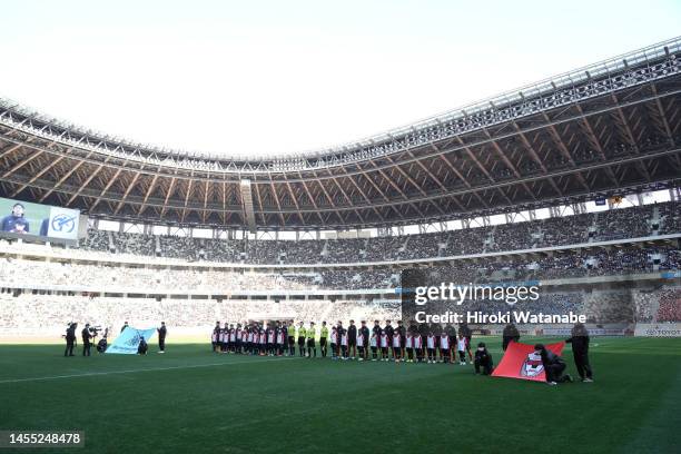 General view the 101st All Japan High School Soccer Tournament final between Okayama Gakugeikan and Higashiyama at National Stadium on January 09,...