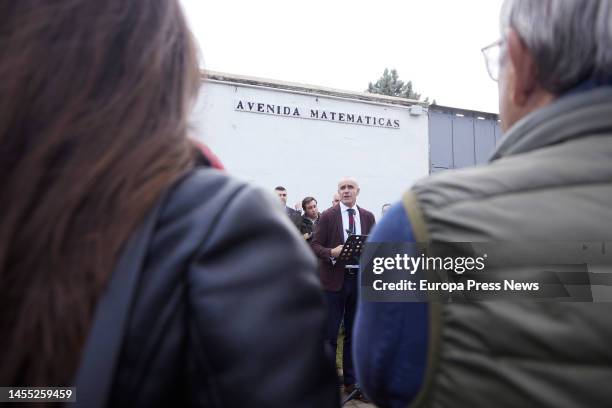 The mayor of Seville, Antonio Muñoz, attends to the media during the act of labeling of Avenida Matematicas, on January 9, 2023 in Seville . The City...