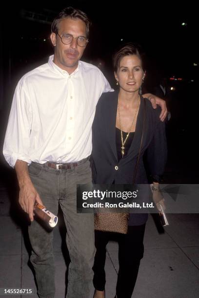 Actor Kevin Costner and wife Cindy Costner attend the "Once on This Island" Opening Night Musical Performance on July 22, 1992 at the Wilshire...