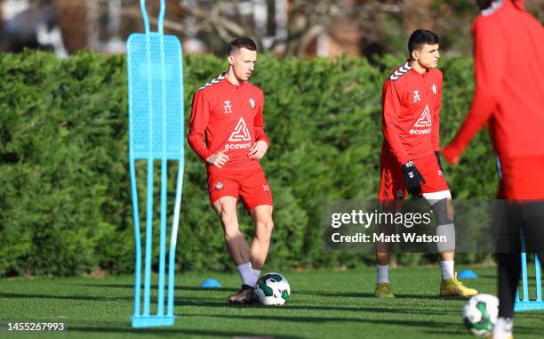 Mislav Orsic during a Southampton FC training session at the Staplewood Campus on January 09, 2023 in Southampton, England.