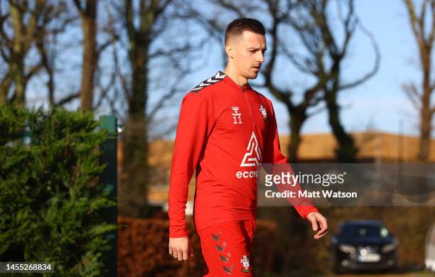 Mislav Orsic during a Southampton FC training session at the Staplewood Campus on January 09, 2023 in Southampton, England.