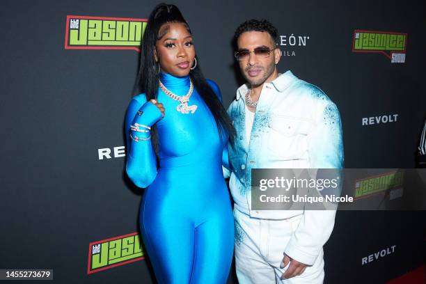 Remy Ma and Jason Lee attend The Jason Lee Show launch party at EDEN Sunset on January 08, 2023 in Los Angeles, California.