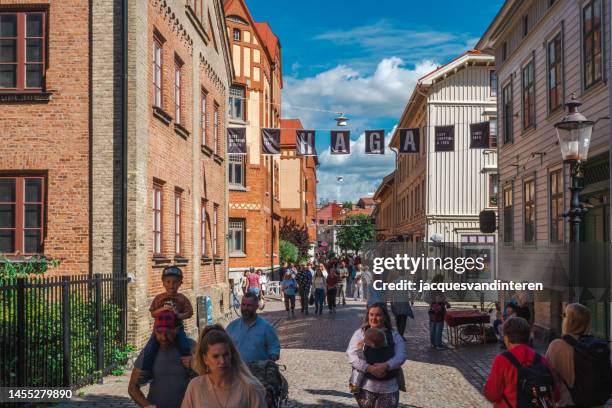 haga, a popular old quarter in gothenburg, sweden - göteborg stock pictures, royalty-free photos & images