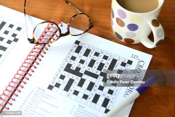 crossword puzzle - crossword puzzle stock pictures, royalty-free photos & images