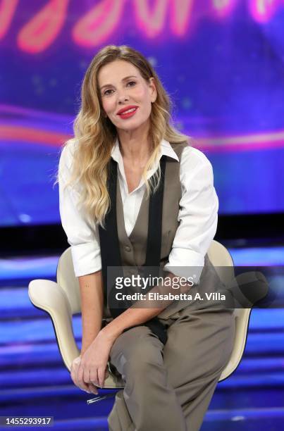 Alessia Marcuzzi attends the "Boomerissima" TV Show at Rai Studios on January 09, 2023 in Milan, Italy.