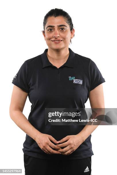 Mentor Sana Mir poses for a portrait prior to the ICC Women's U19 T20 World Cup 2023 on January 09, 2023 in Pretoria, South Africa.