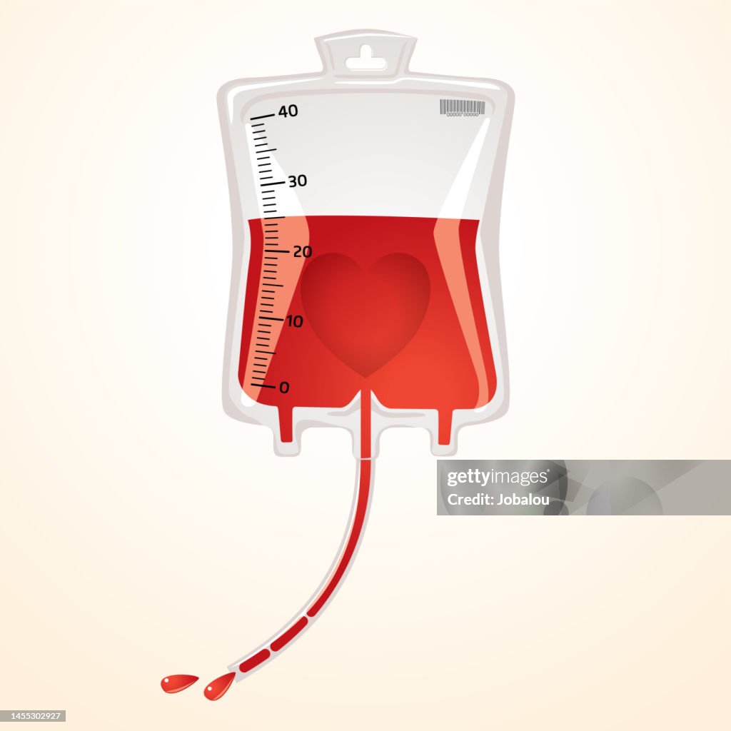 Blood Bag Donor Vector Poster Template