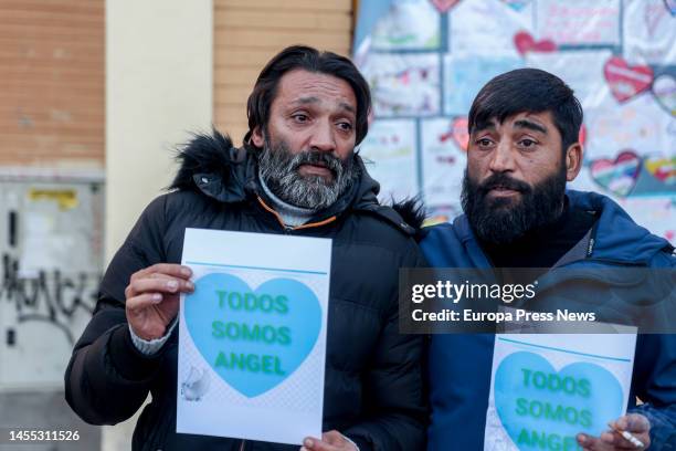 The parents of the missing children during a demonstration to demand 'dignified treatment' for the family of the two minors from Carabanchel who...