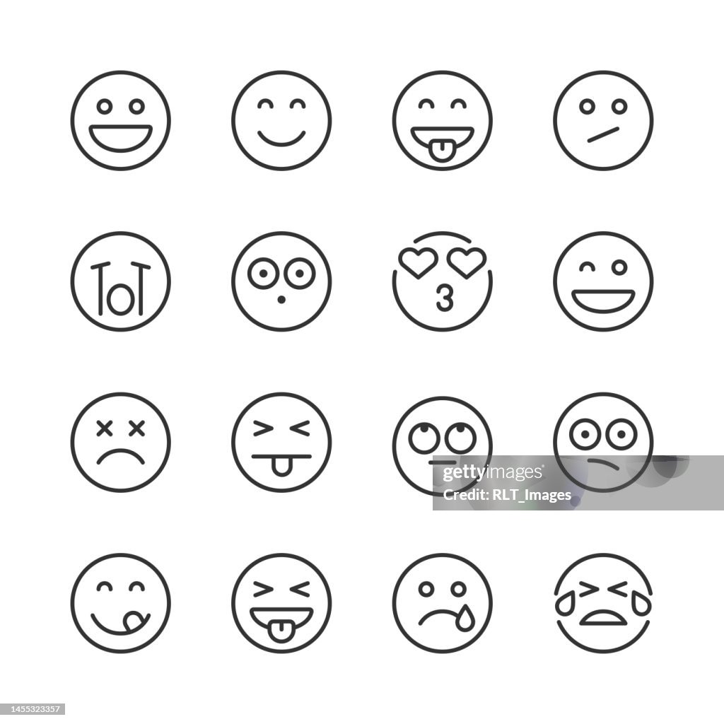 Emoji Icons — Monoline Series