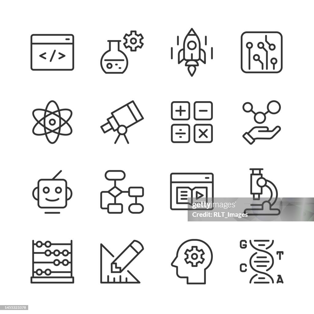 STEM Icons — Monoline Series
