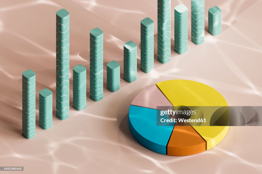 Multi Colored Pie Chart By Bar Graphs High-Res Vector Graphic - Getty ...