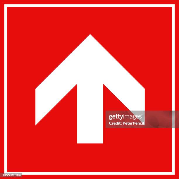 arrow exit sign vector. stock illustration. isolated - refugee stock illustrations
