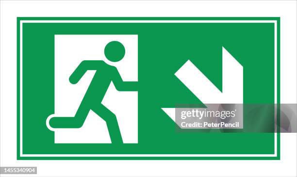 exit sign vector. stock illustration. isolated - escapism stock illustrations