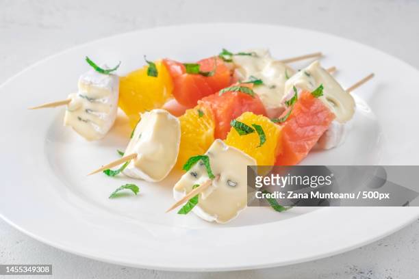 high angle view of food in plate on table,romania - cheese cubes stock pictures, royalty-free photos & images
