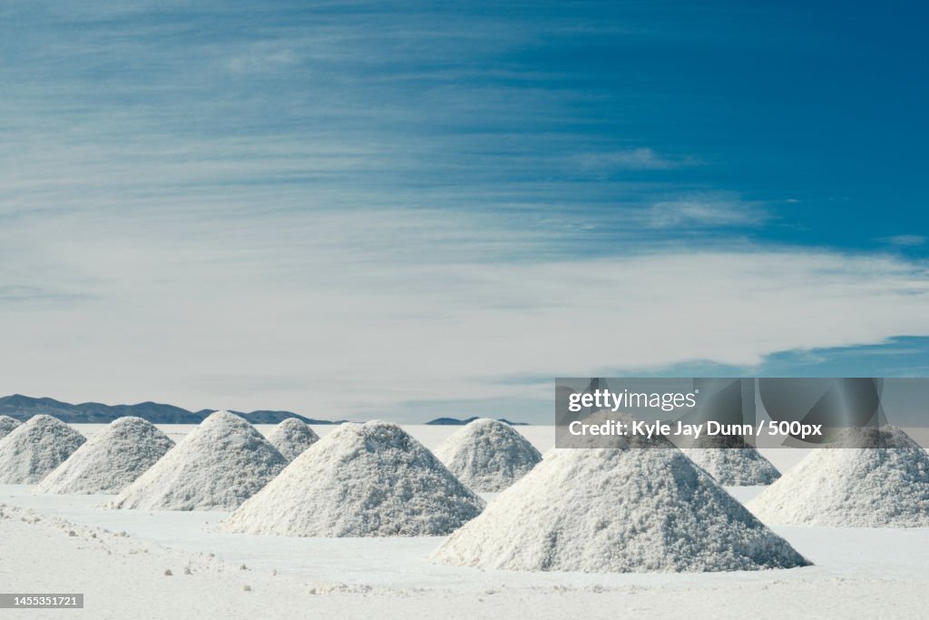 View of salt flat against sky,United States,USA