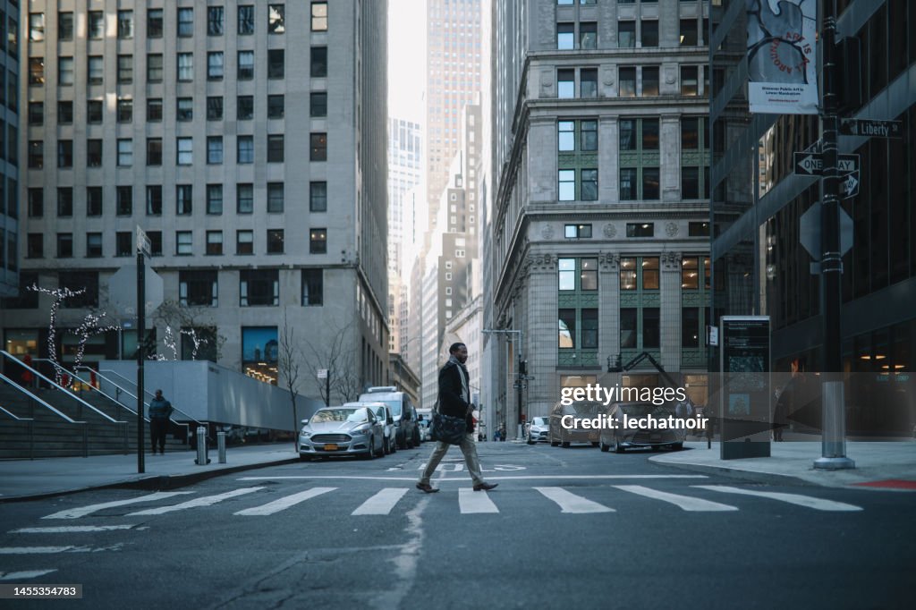 Geschäftsmann im Manhattan Financial District