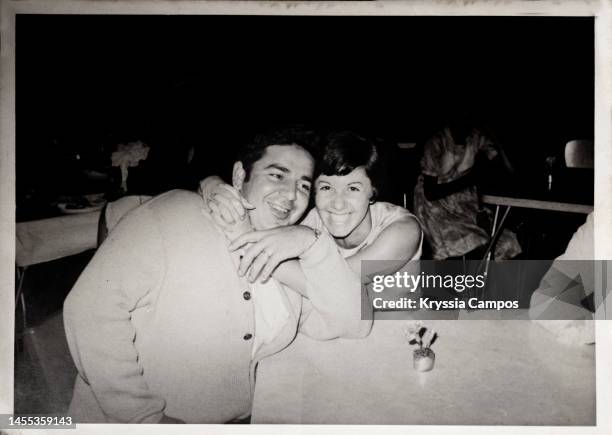 vintage photo of newlyweds smiling in their wedding in 1968 - husband stock pictures, royalty-free photos & images