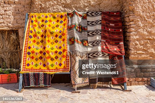 Handmade Rug Saudian Saudi Arabia Alula Arabic Rugs Hanging Outdoors High-Res Stock Photo ...