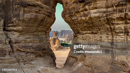 Saudi Arabia Alula Hole In Eroded Rock Formation High-Res Stock Photo ...