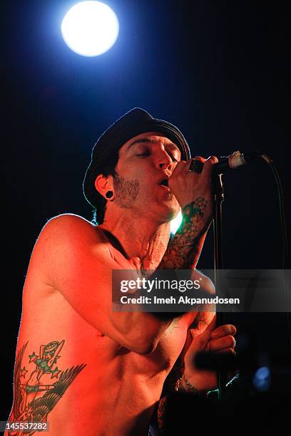 Jay Popoff of the band Lit performs at the 13th Annual Golden Trailer Awards on May 31, 2012 in Los Angeles, California.