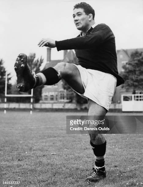 Australian rugby forward Nicholas Shehadie training at Eastbourne, Sussex, during a British tour with the Australian national rugby team, 5th...