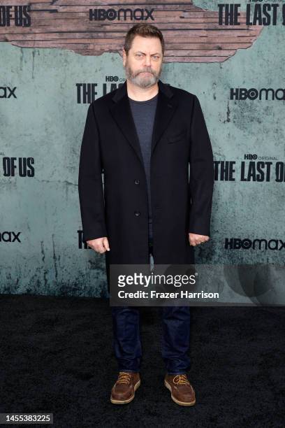 Nick Offerman attends the Los Angeles Premiere of HBO's "The Last Of Us" at Regency Village Theatre on January 09, 2023 in Los Angeles, California.