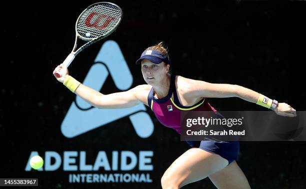 Shelby Rogers of the USA competes against Qinwen Zheng of China during day two of the 2023 Adelaide International at Memorial Drive on January 10,...