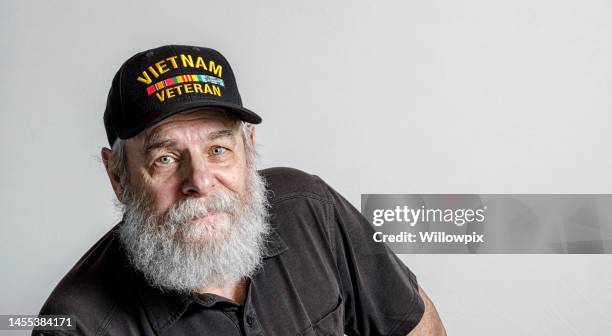 usa military vietnam war veteran portrait - veteran stock pictures, royalty-free photos & images