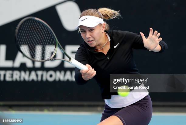 Amanda Anisimova of the USA competes against Liudmila Samsonova during day two of the 2023 Adelaide International at Memorial Drive on January 10,...