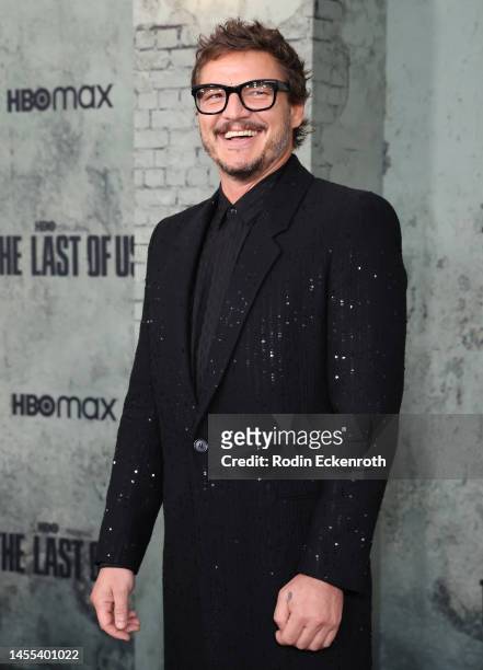 Pedro Pascal attends the Los Angeles premiere of HBO's "The Last of Us" at Regency Village Theatre on January 09, 2023 in Los Angeles, California.