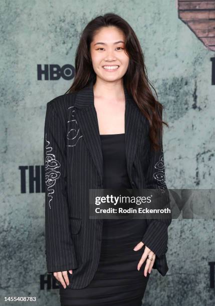 Leia Higashi attends the Los Angeles premiere of HBO's "The Last of Us" at Regency Village Theatre on January 09, 2023 in Los Angeles, California.