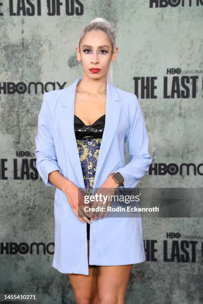 Jasmine Paige Moore attends the Los Angeles premiere of HBO's "The Last of Us" at Regency Village Theatre on January 09, 2023 in Los Angeles,...
