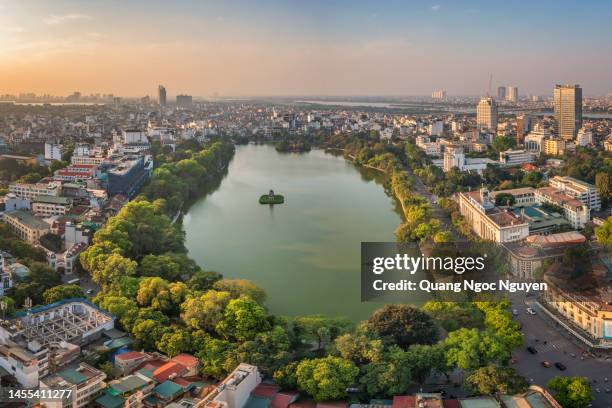 hanoi city - hanoi night stock-fotos und bilder