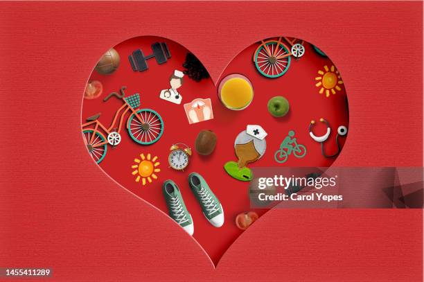 healthy heart conceptual illustration - anatomical substance stock illustrations imagens e fotografias de stock