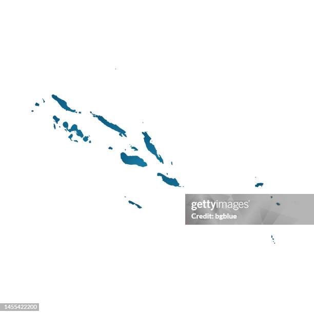 solomon islands map - white paper cut out on blue background - solomon islands stock illustrations