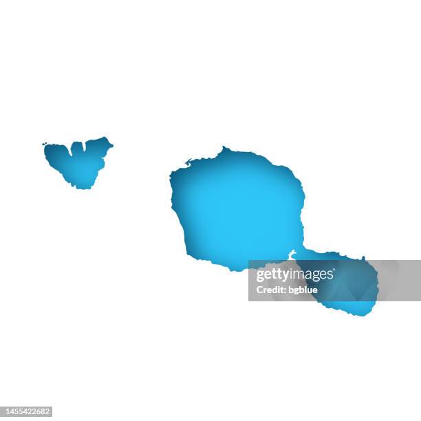 illustrazioni stock, clip art, cartoni animati e icone di tendenza di mappa della polinesia francese di tahiti - carta bianca ritagliata su sfondo blu - tahiti