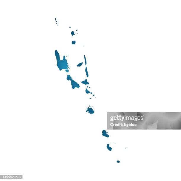 vanuatu map - white paper cut out on blue background - vanuatu stock illustrations