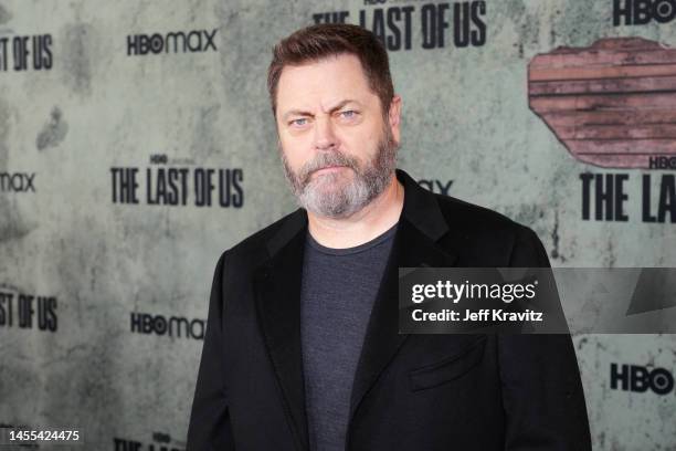 Nick Offerman attends HBO's "The Last of Us" Los Angeles Premiere on January 09, 2023 in Los Angeles, California.