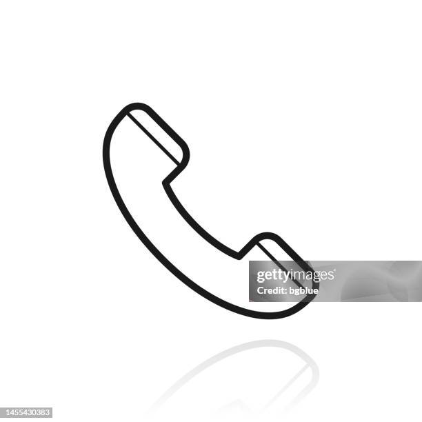 telefon. symbol mit reflexion auf weißem hintergrund - amplify logo stock-grafiken, -clipart, -cartoons und -symbole