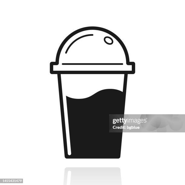 cup with dome. icon with reflection on white background - shaking cocktail stock illustrations