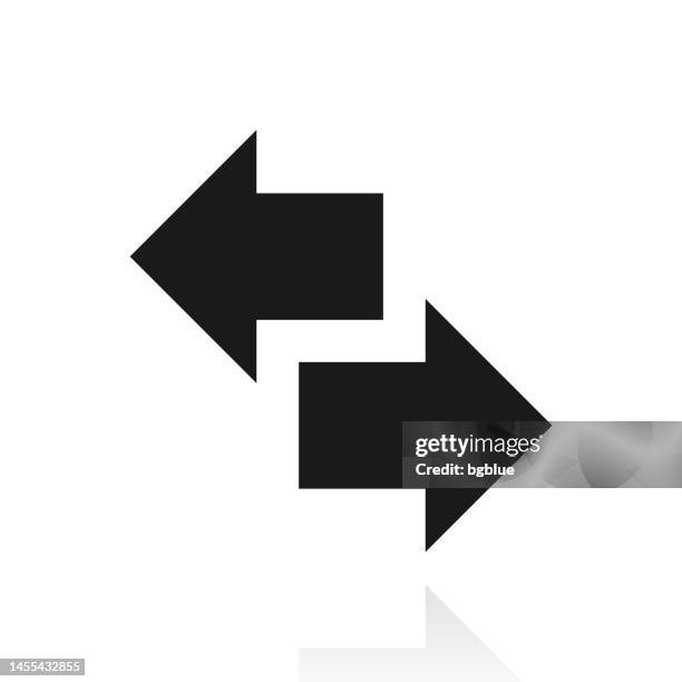 transfer arrows. icon with reflection on white background - cloud data migration stock illustrations