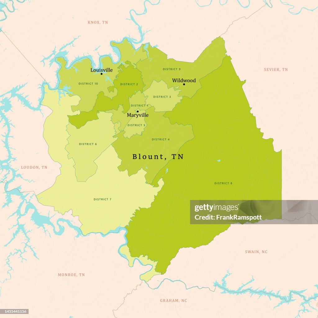TN Blount County Vector Map Green