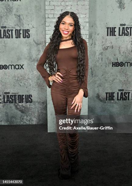 Teala Dunn attends the Los Angeles Premiere of HBO's "The Last of Us" at Regency Village Theatre on January 09, 2023 in Los Angeles, California.
